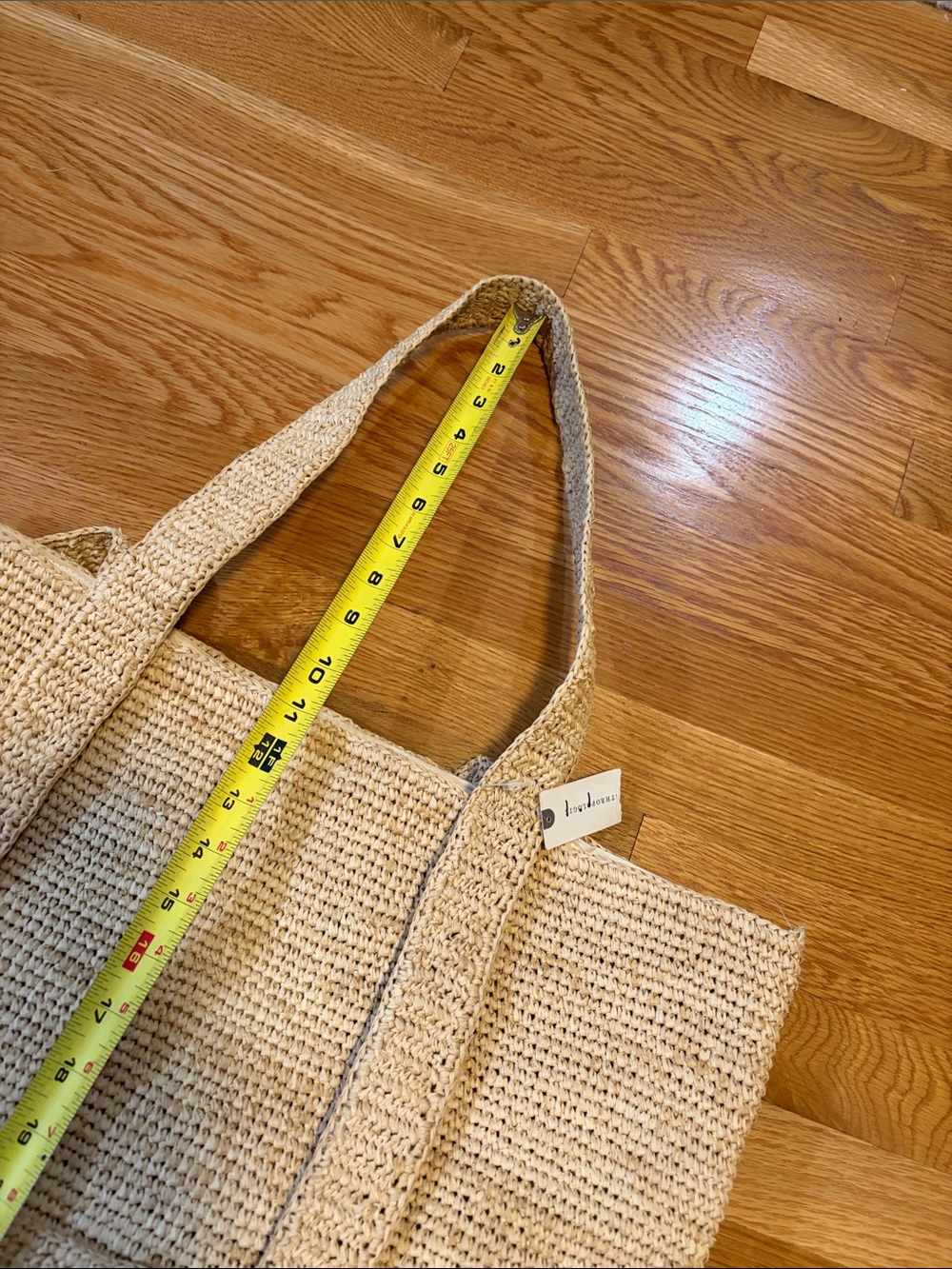 Anthropologie x Hat Attack Raffia Traveler Bag FLAWED NWT - Picture 12 of 13